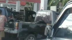Diduga Aktivitas Pelansir BBM Subsidi Kian Marak di SPBU Simpang Lagan, Pengendara Keluhkan Antrean Panjang