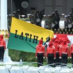 Persiapan pelaksanaan upacara HUT RI ke-81 di halaman Istana Medeka, Jakarta